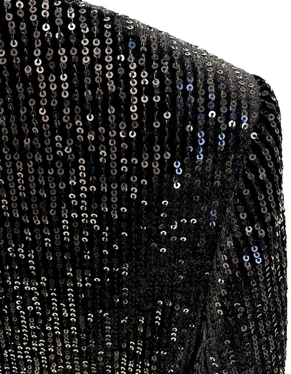 Long Sleeve Sequined Blazer Black