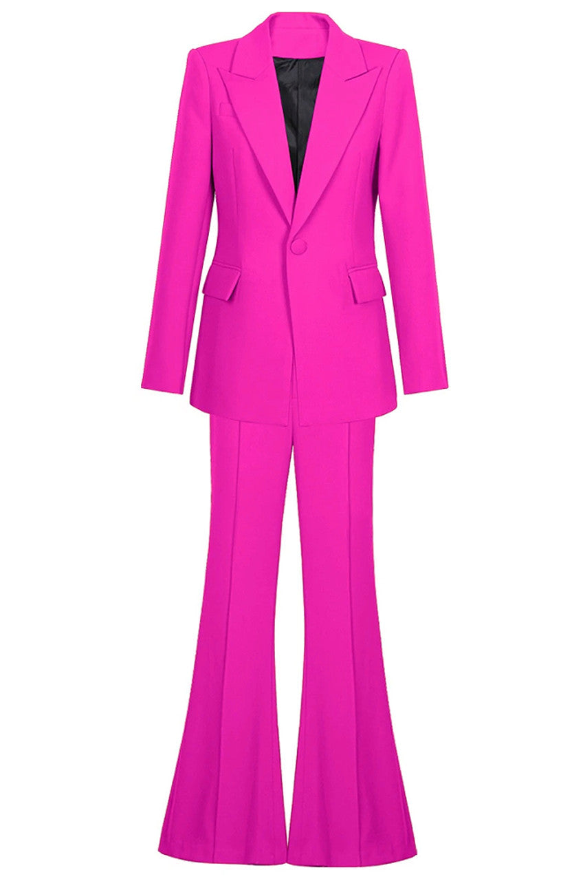 Long Sleeve Suit Hot Pink
