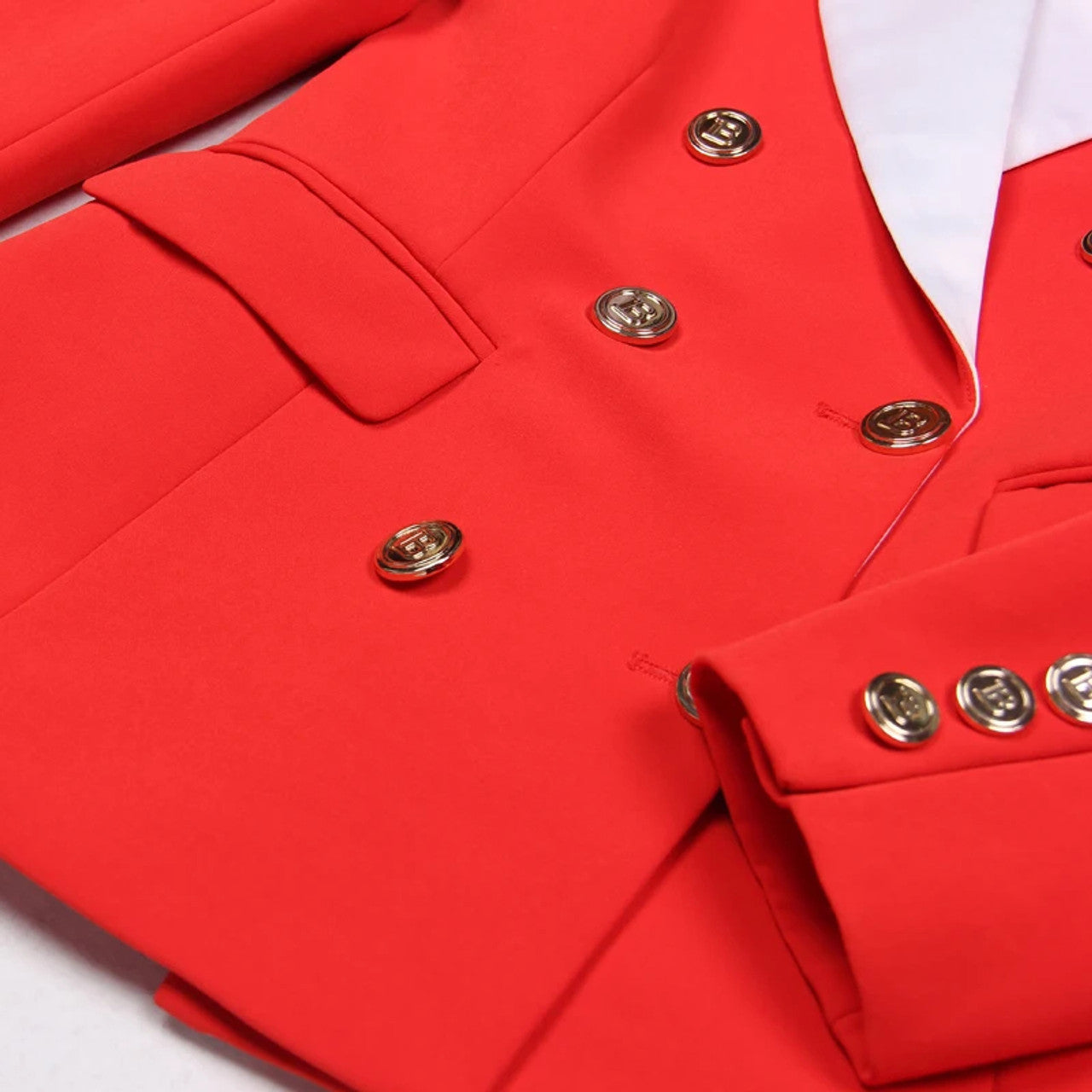 Long Sleeve Suit Red Black White