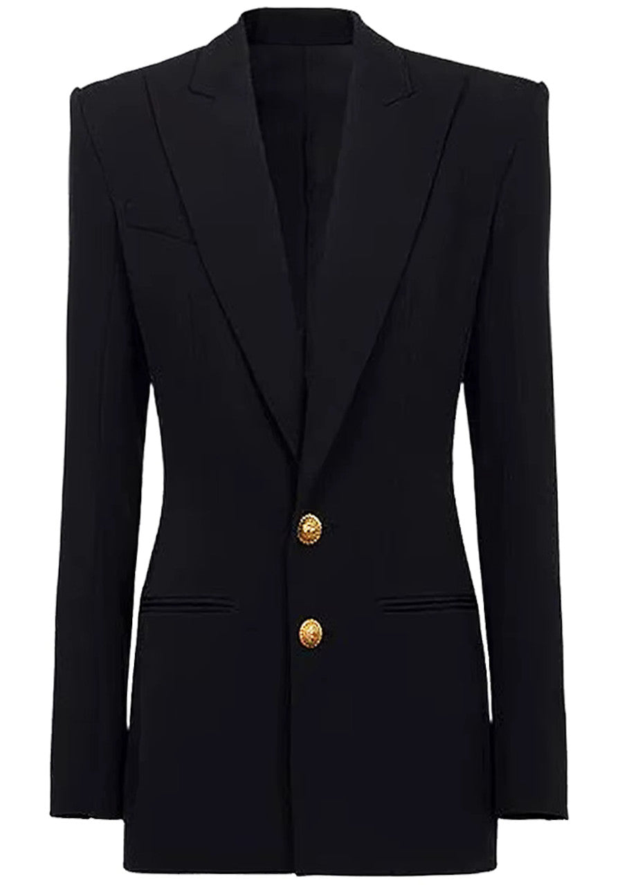 Long Sleeve Two Button Blazer White