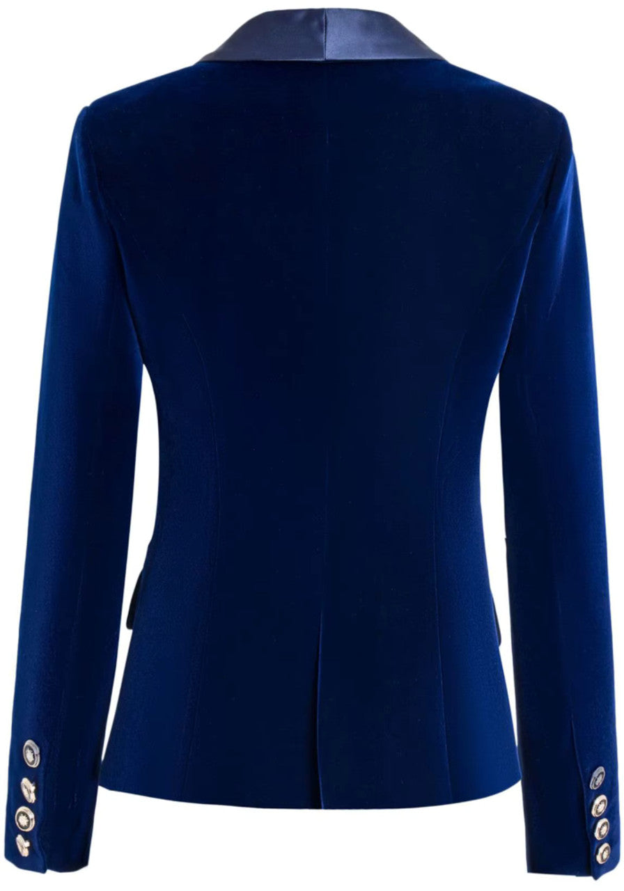 Long Sleeve Velvet Blazer