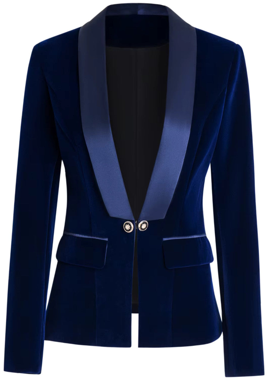 Long Sleeve Velvet Blazer