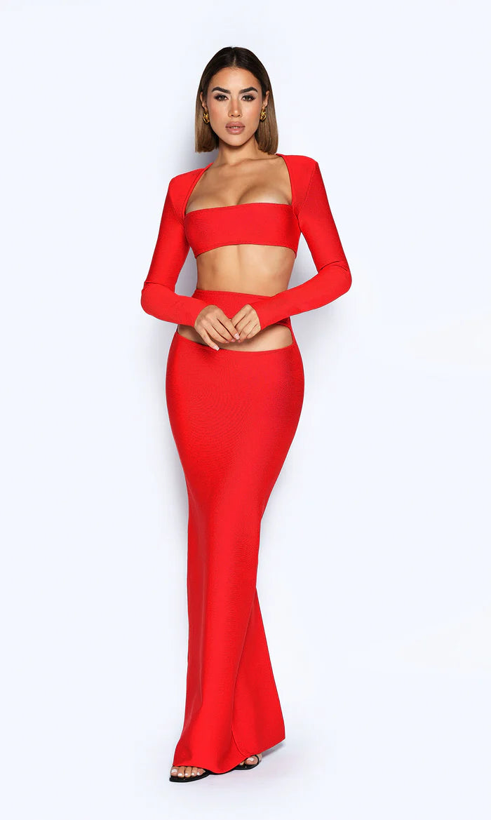 Long Sleeve Two Piece Maxi Dress HV8590
