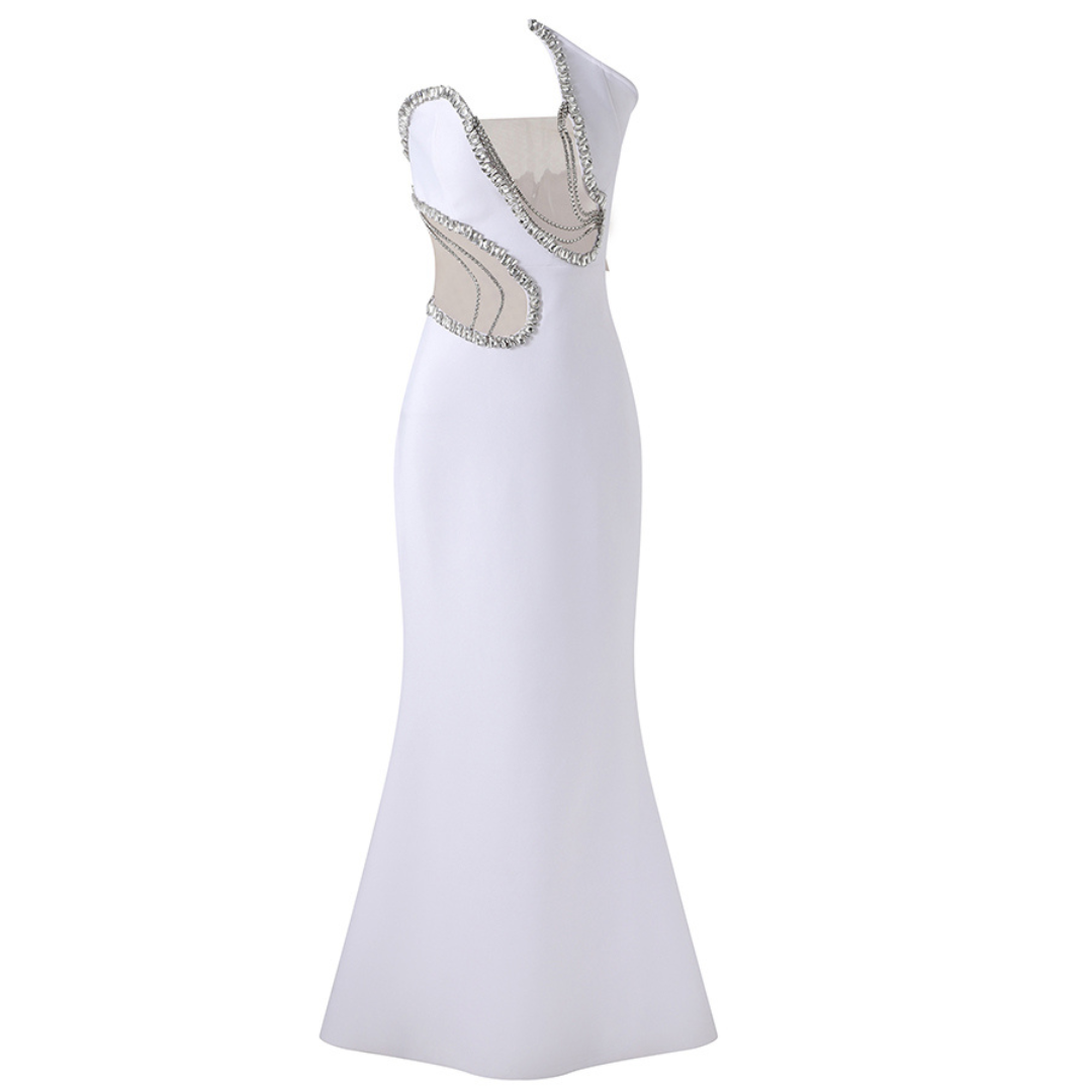 Strapless Crystal Detail Maxi Dress HV2183