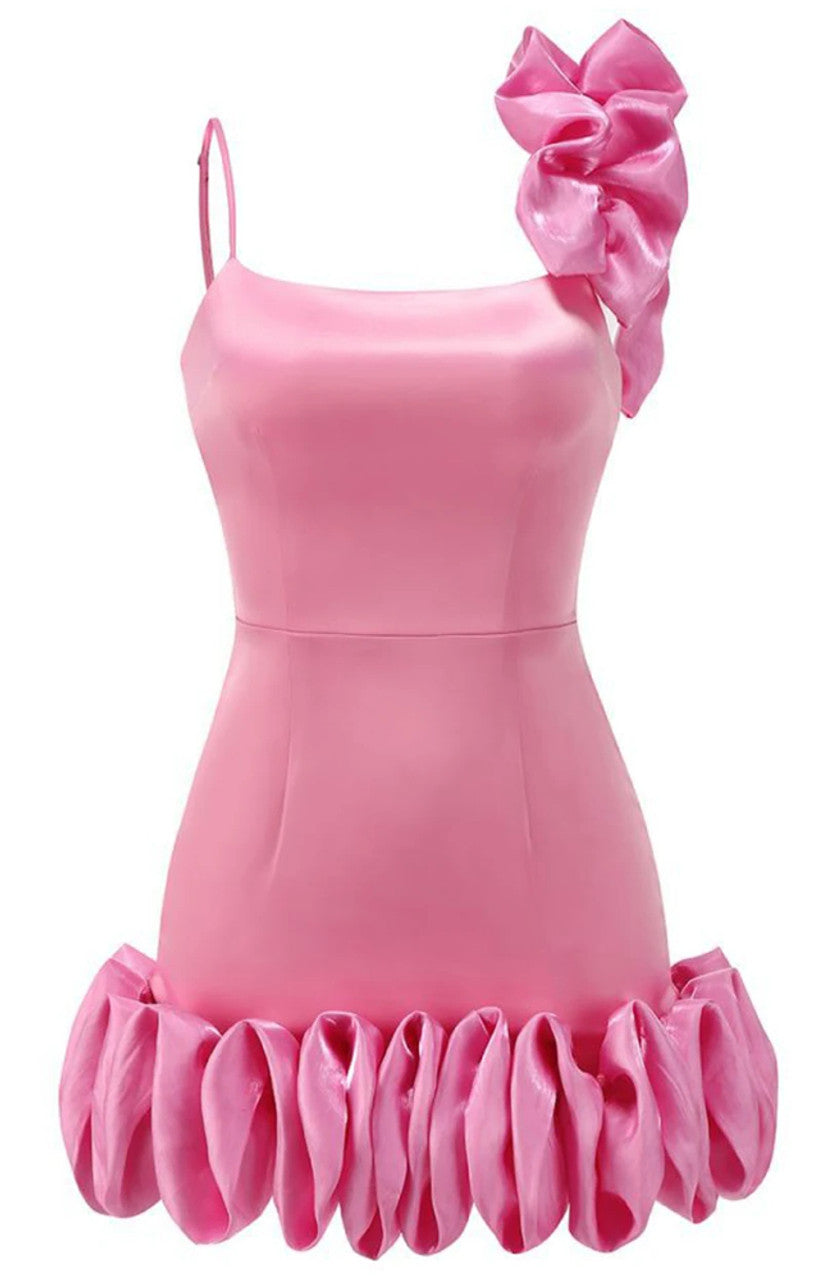 Puff Detail Dress Pink HV1652