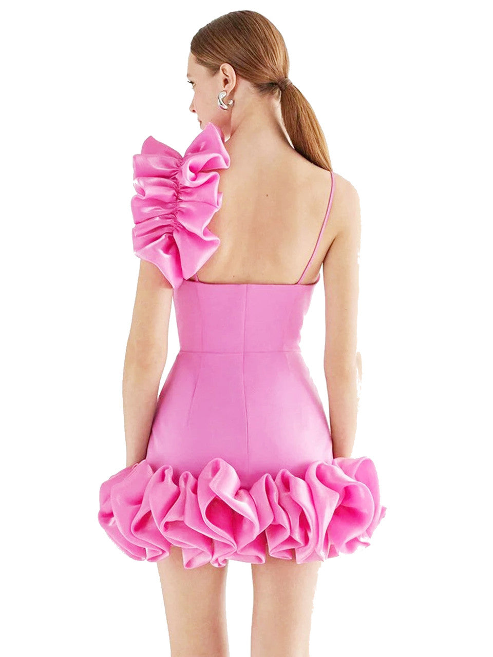 Puff Detail Dress Pink HV1652