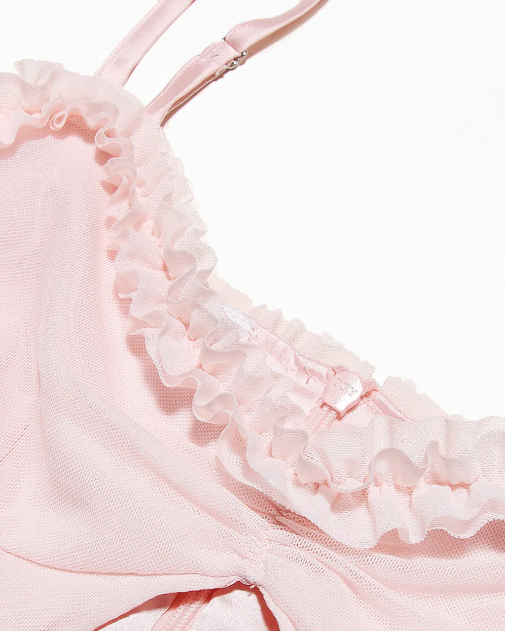Ruffle Ruched Midi Dress Pink