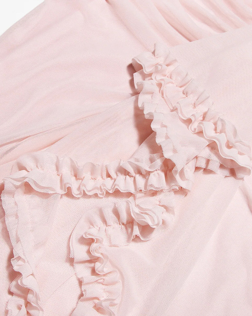 Ruffle Ruched Midi Dress Pink