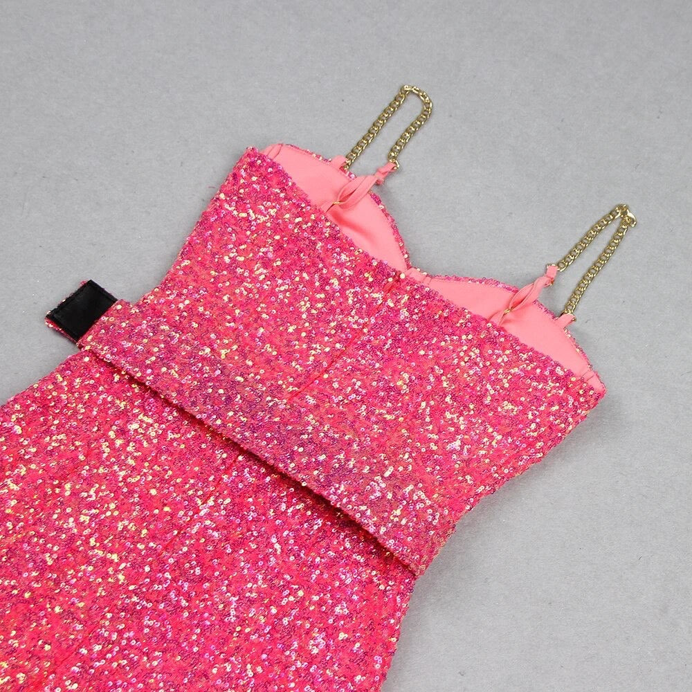 Belt Detail Sequin Jumpsuit Hot HV9977