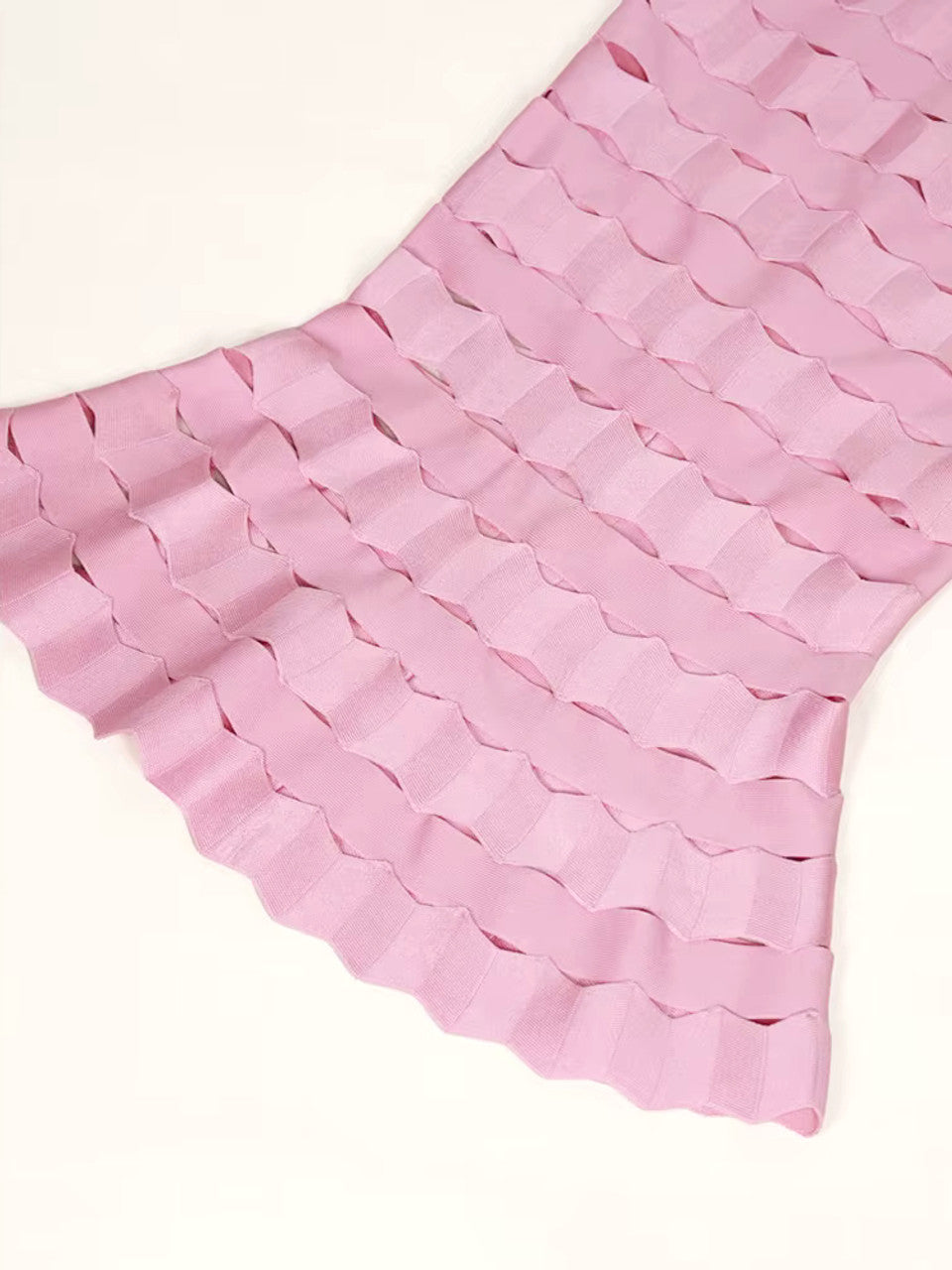 Scalloped Fluted Midi Dress