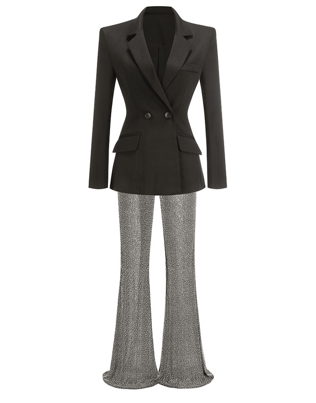 Long Sleeve Crystal Suit HV1347