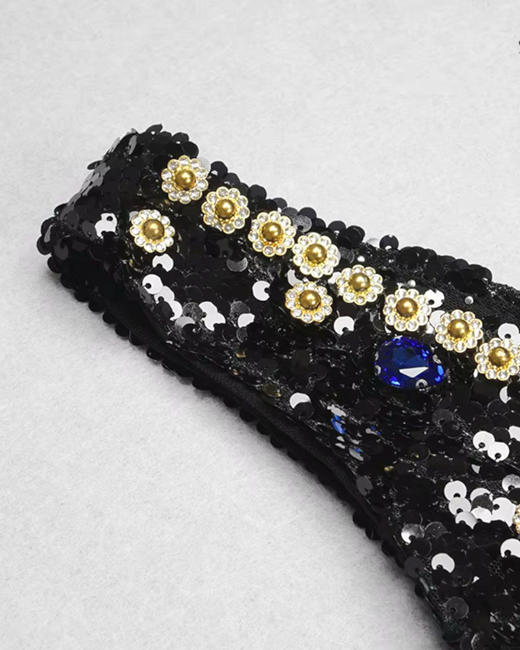 Sequin Crystal Jumpsuit Black