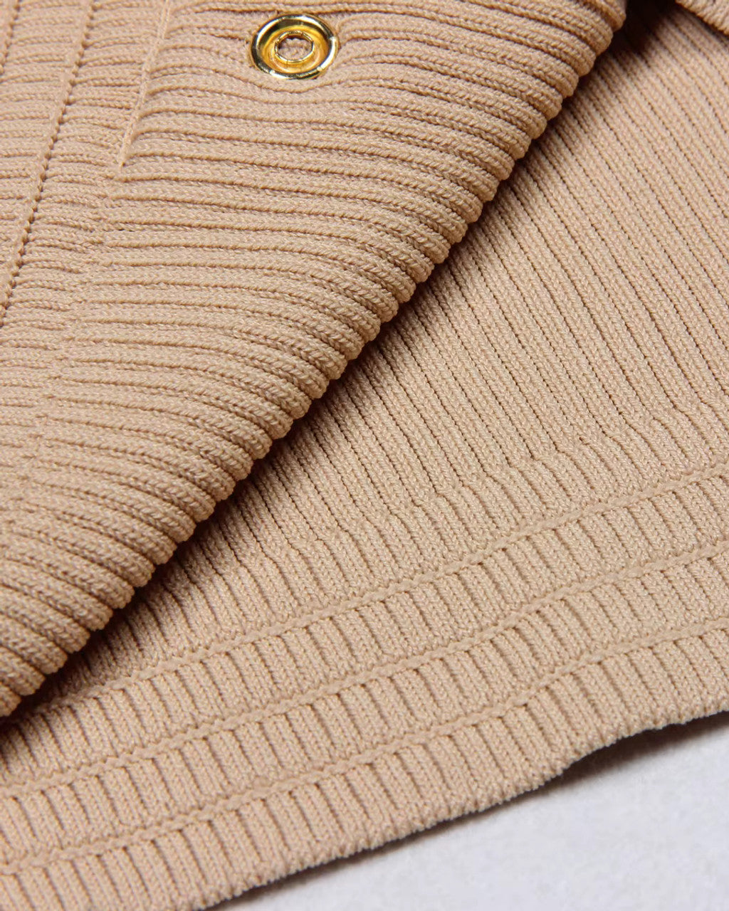 Short Sleeve Ribbed Knitted Dress