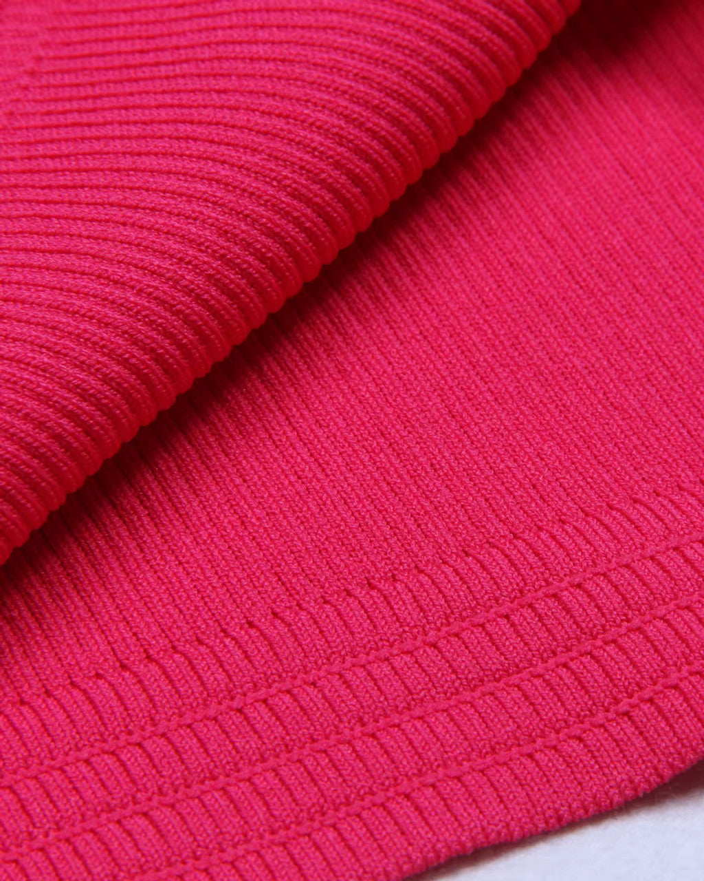 Short Sleeve Ribbed Knitted Dress