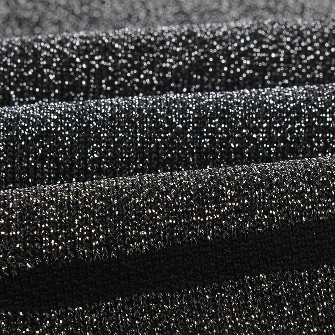 Sparkly Stripes A Line Dress Black