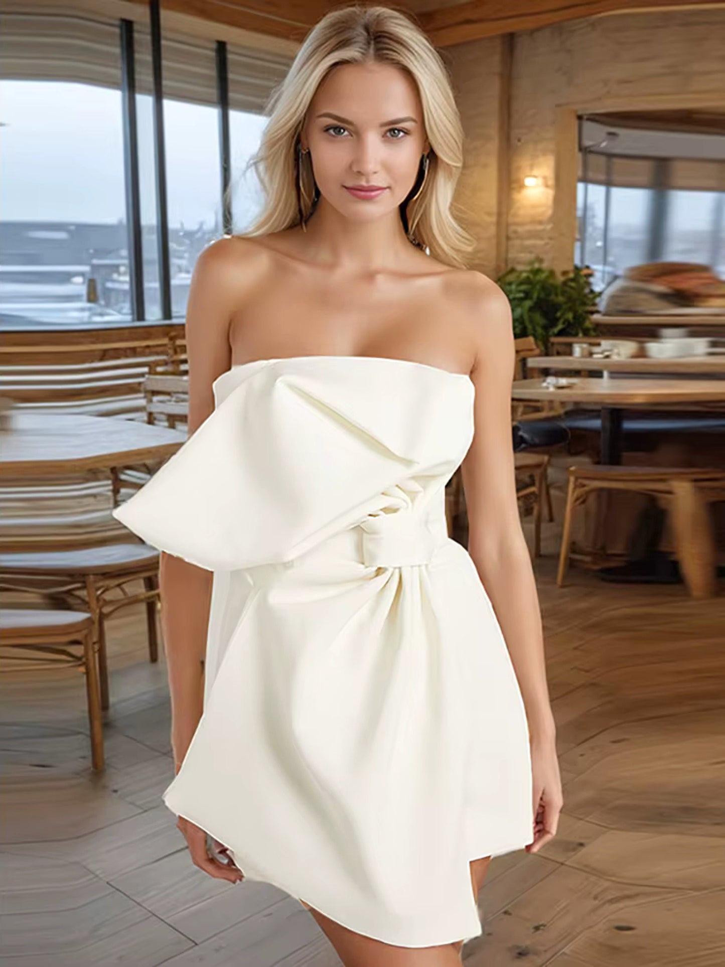 Strapless Bow Detail Dress