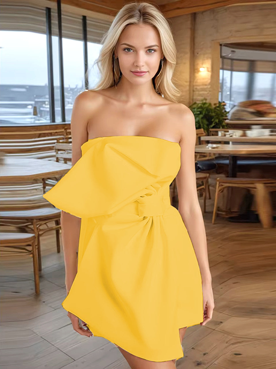 Strapless Bow Detail Dress