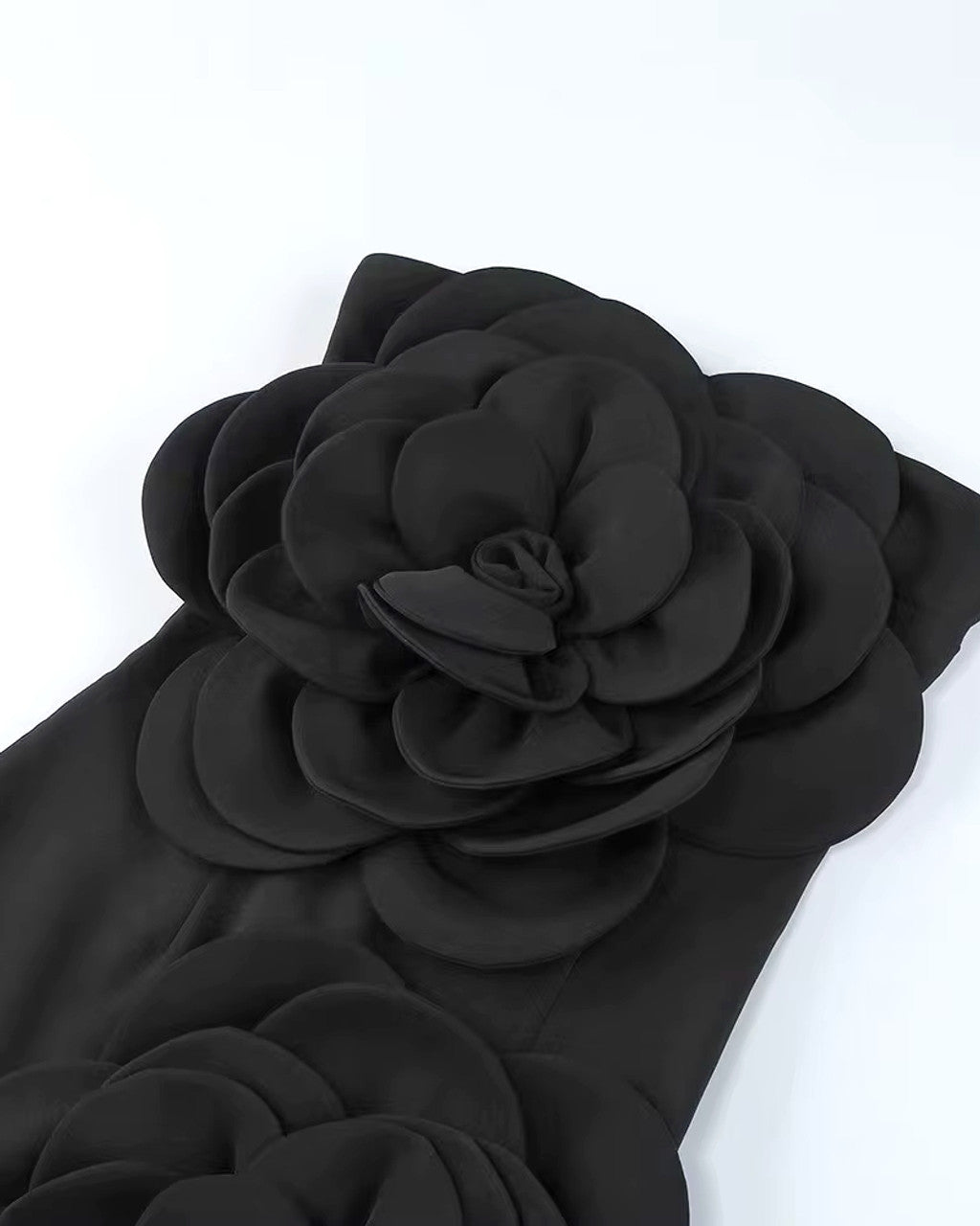 Strapless Floral 3D Dress