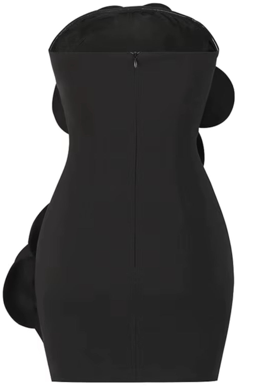 Strapless Floral 3D Dress