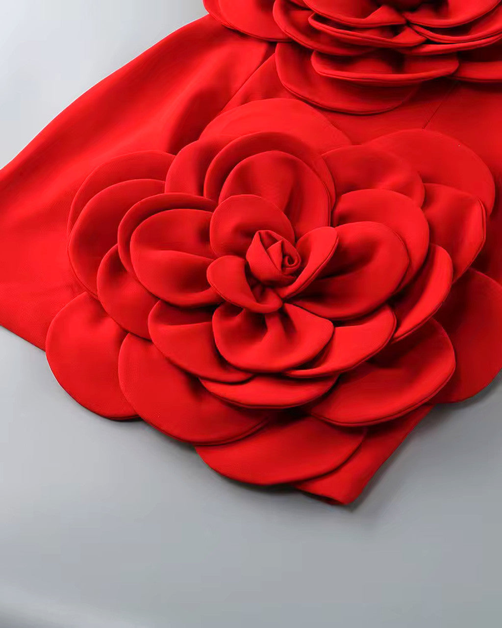 Strapless Floral 3D Dress