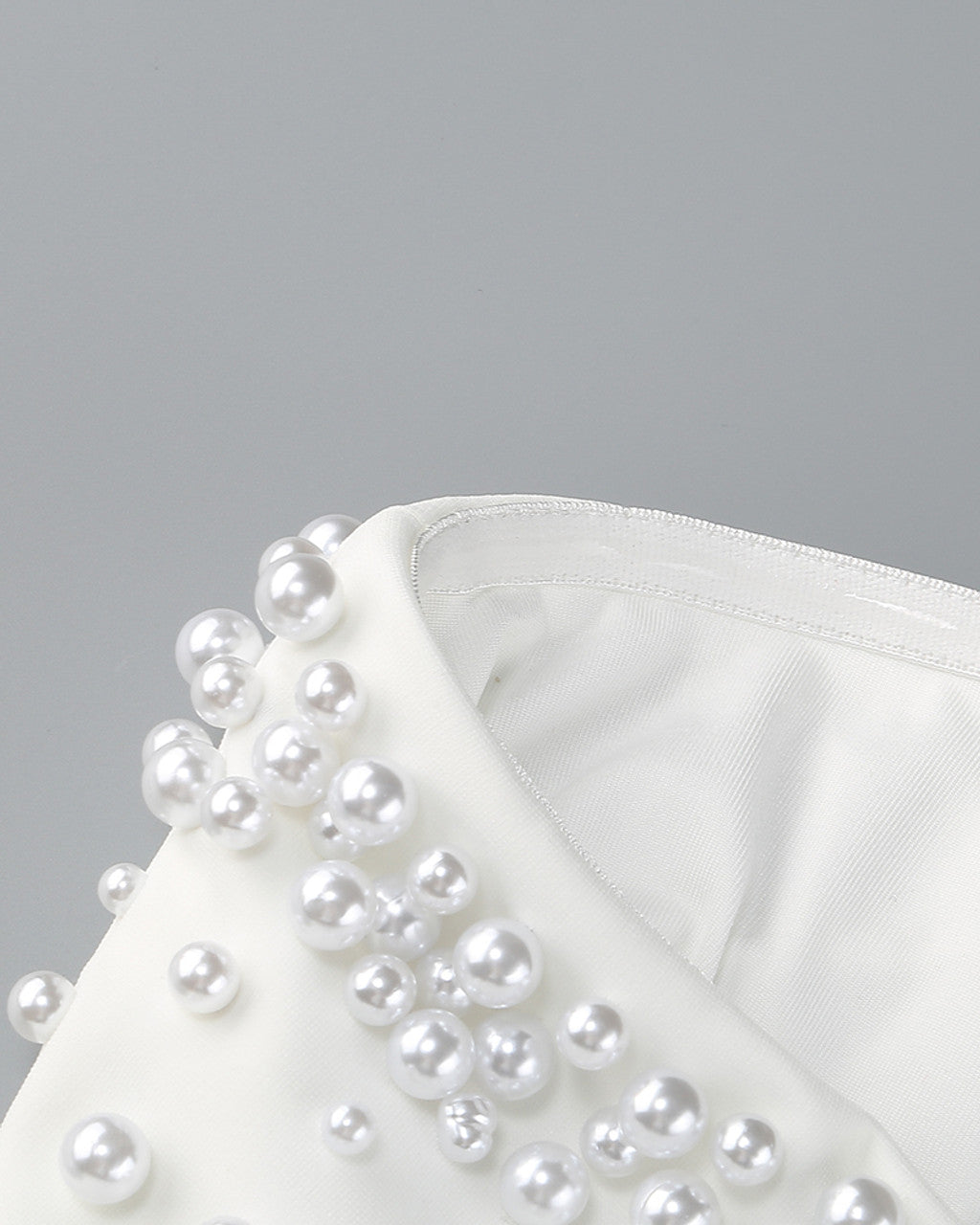 Strapless Pearl Maxi Dress White HV1774