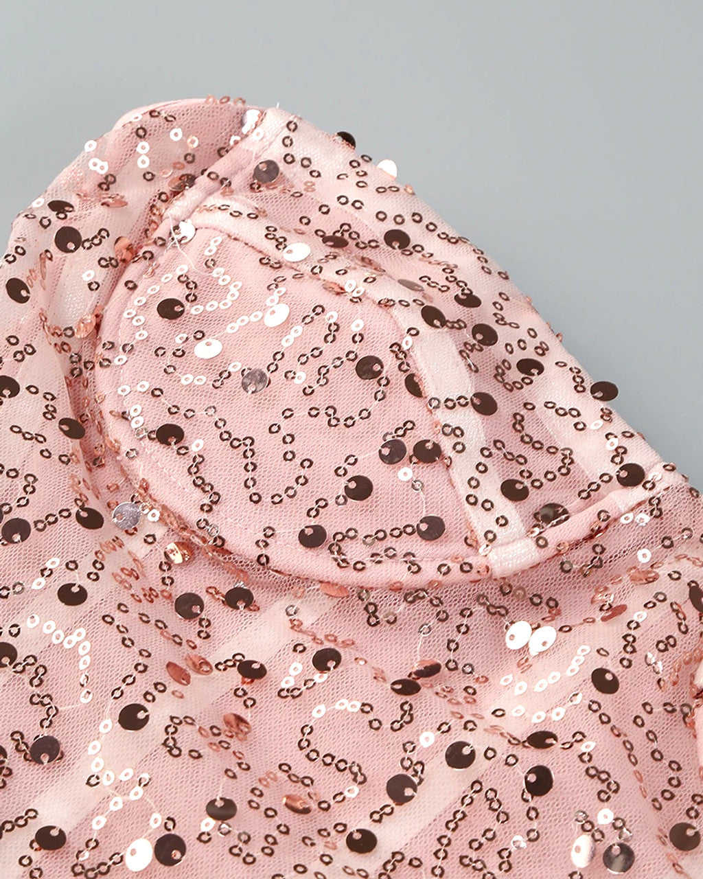 Strapless Sequin Corset Maxi Dress Pink