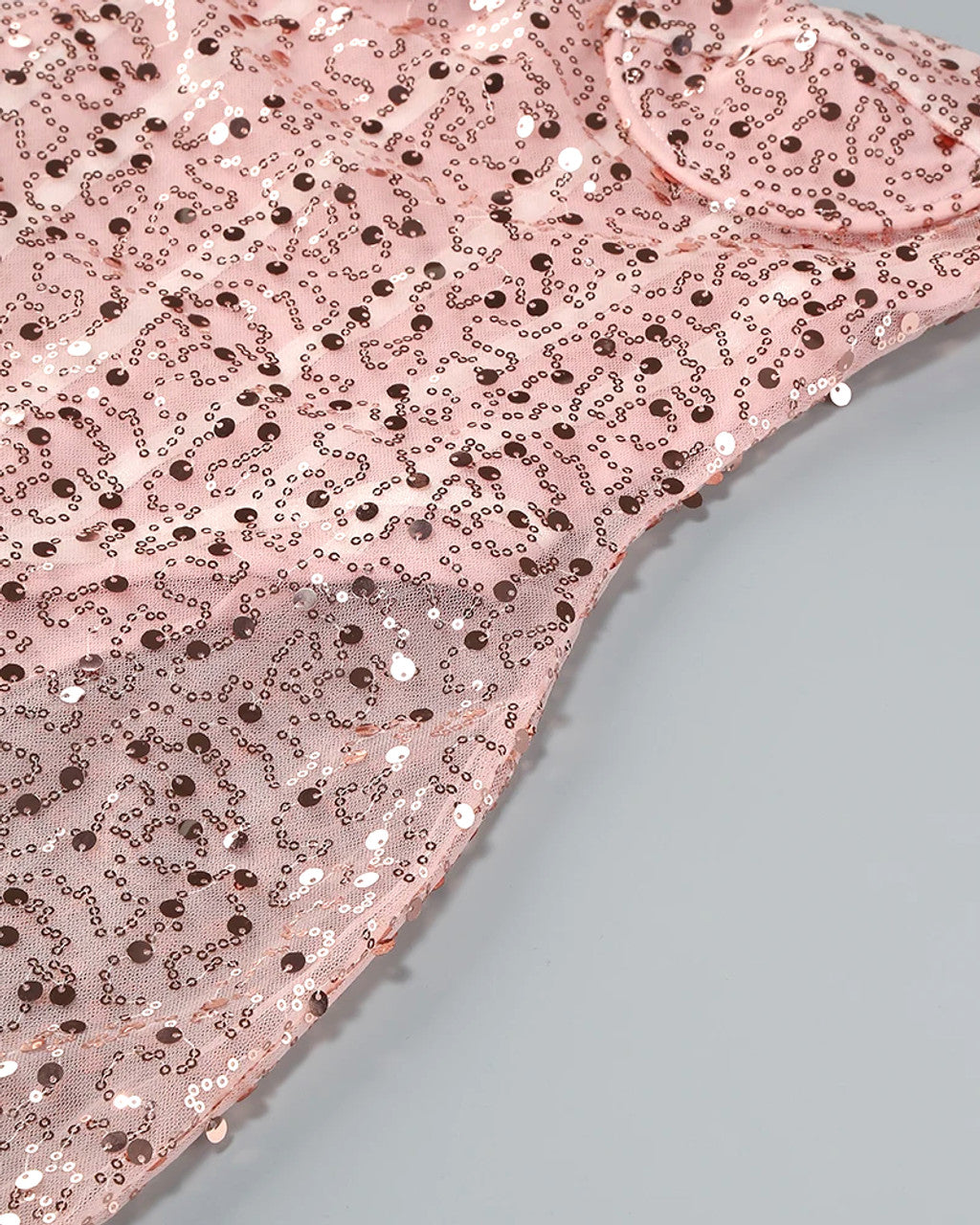 Strapless Sequin Corset Maxi Dress Pink