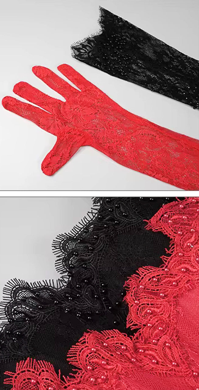 Strapless Embellished Lace Corset Dress