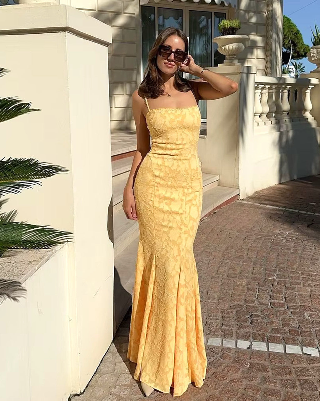 Floral Strappy Back Maxi Dress