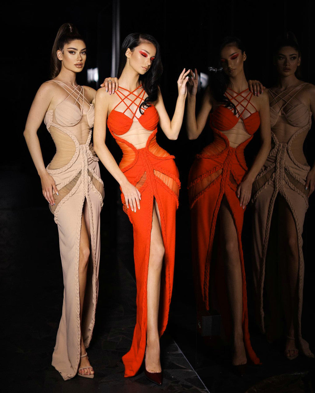 Strappy Braided Maxi Dress Nude