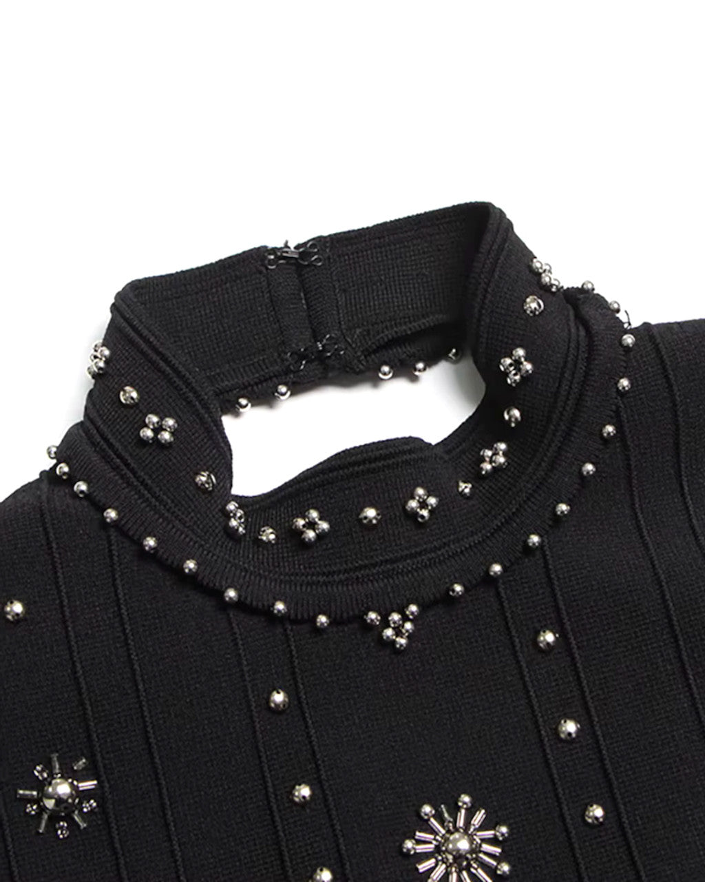Studded A Line Midi Dress Black