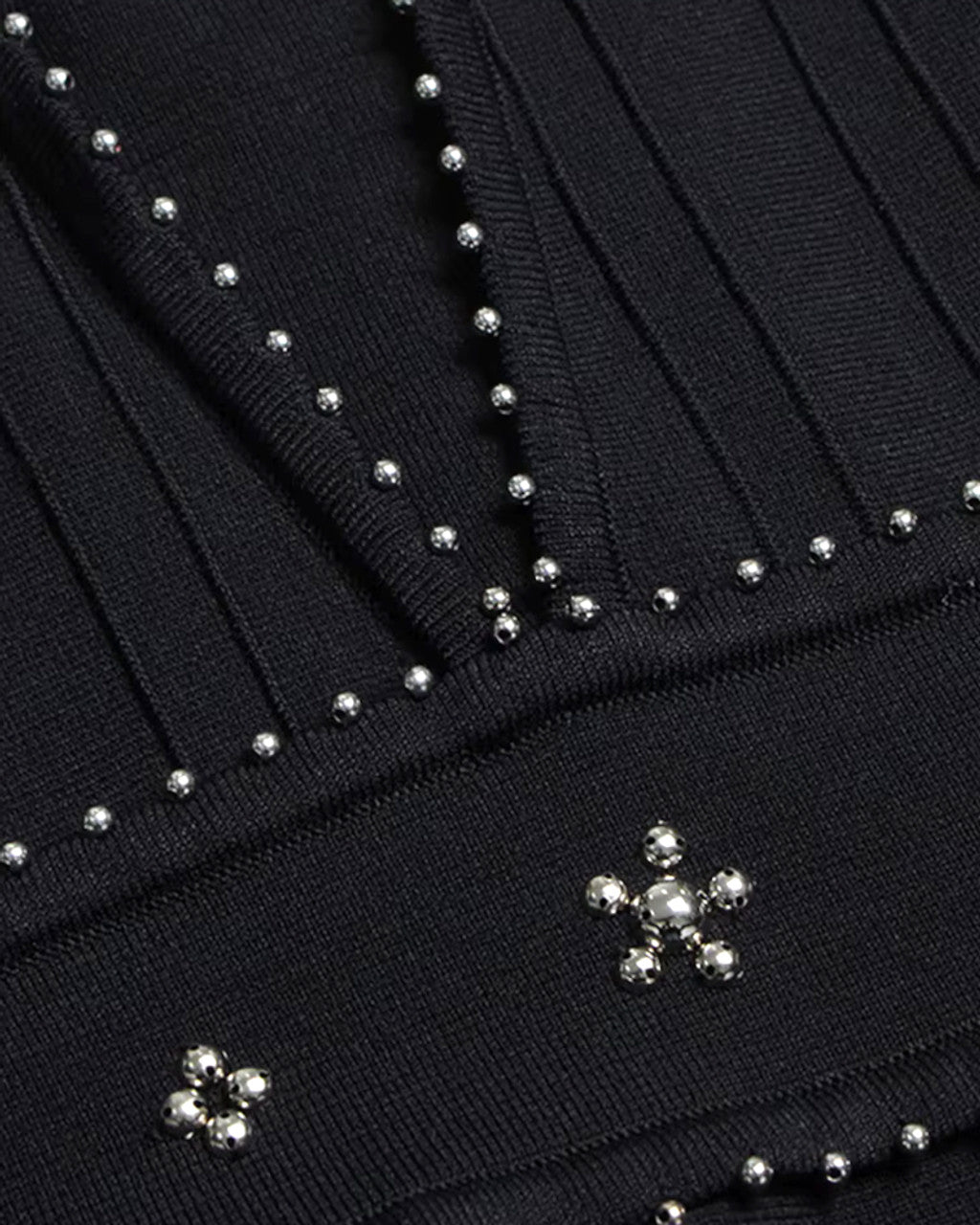 Studded A Line Midi Dress Black