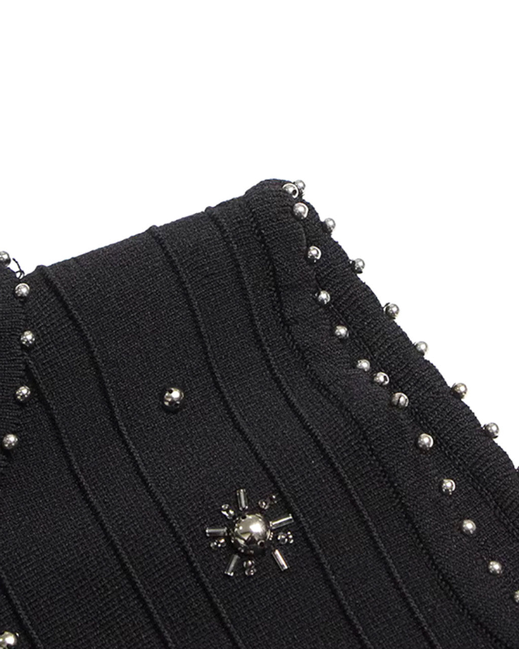 Studded A Line Midi Dress Black