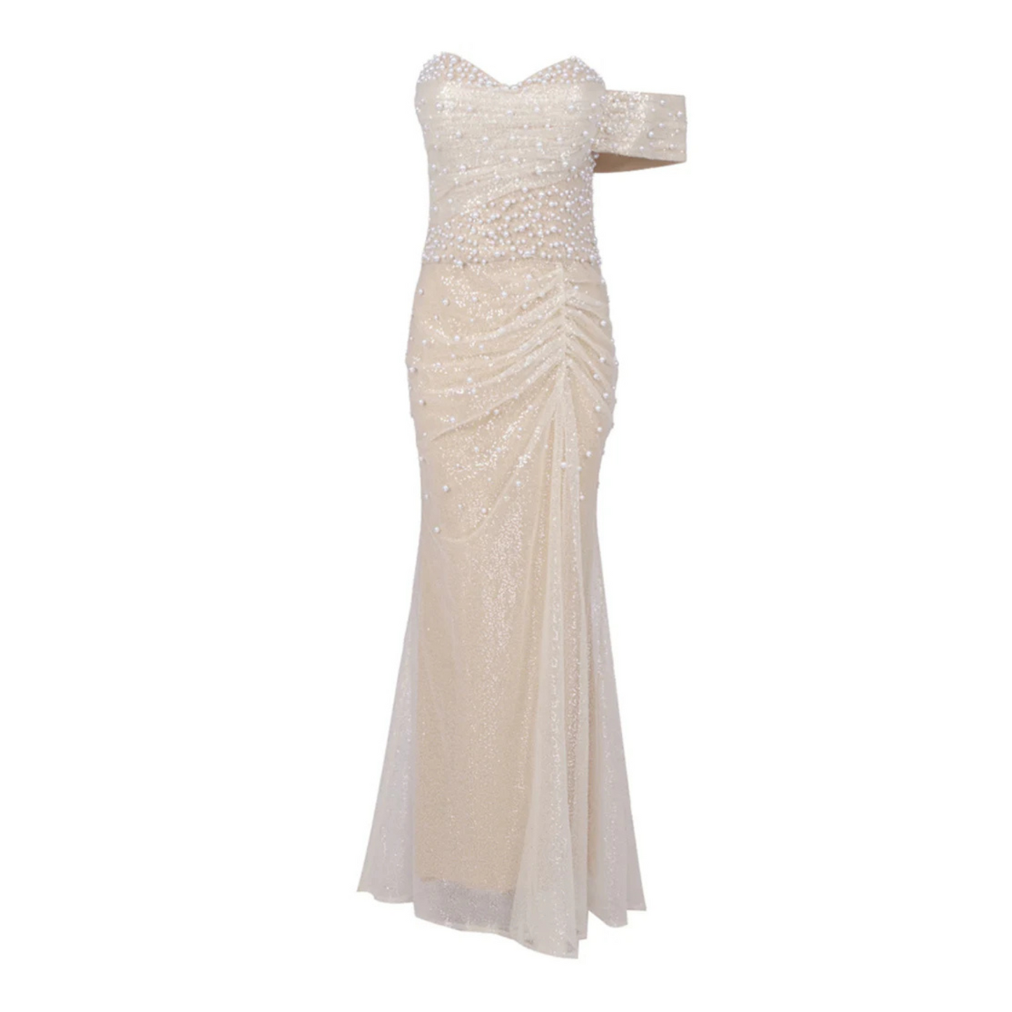 Bardot Pearl Sequin Maxi Dress Gold