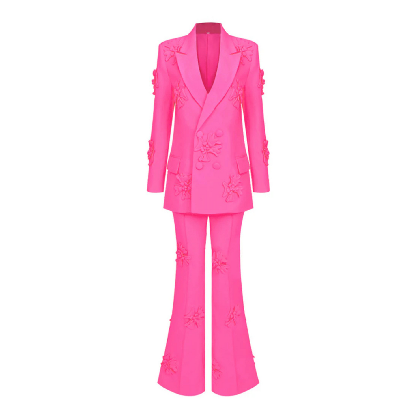 Long Sleeve Floral Detail Suit