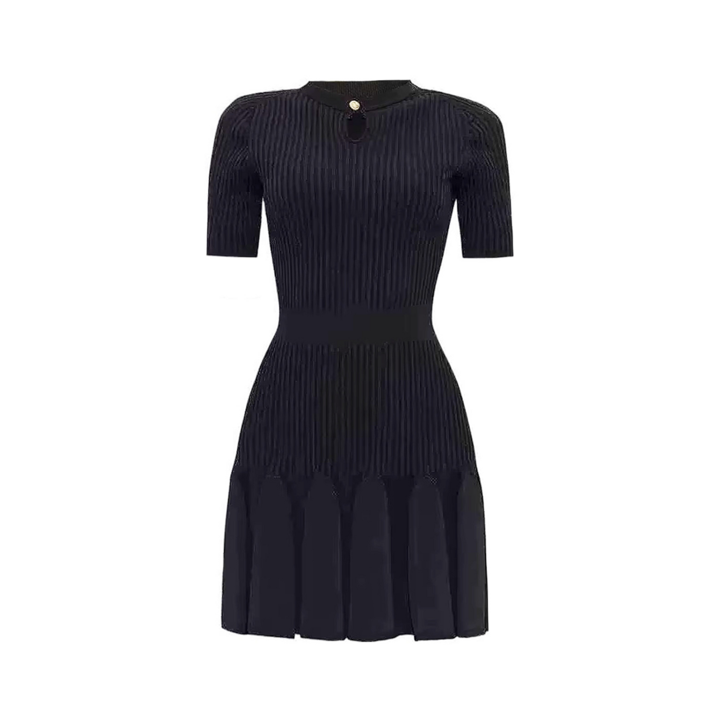 Short Sleeve A Line Knitted Dress