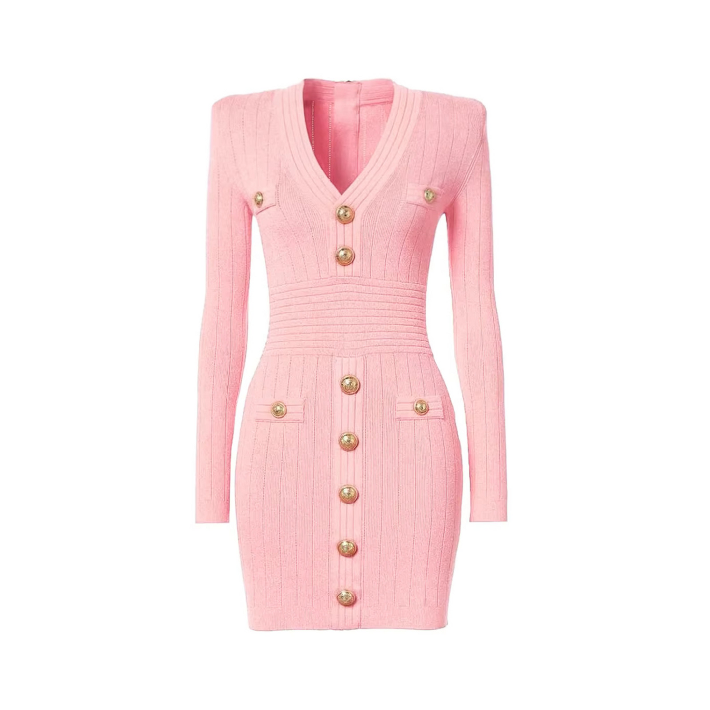 Long Sleeve Button Detail Dress