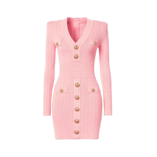 Long Sleeve Button Detail Dress