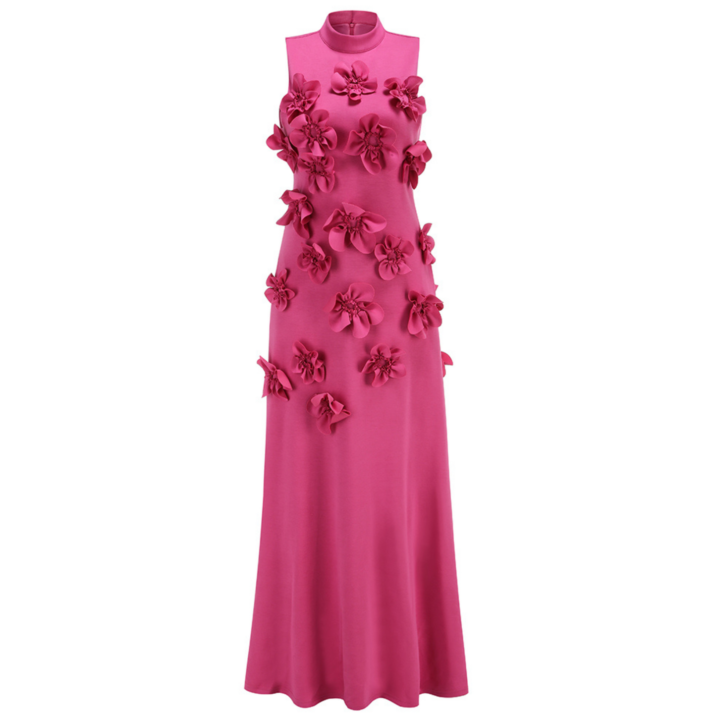 Floral A Line Maxi Dress Hot Pink HV2035