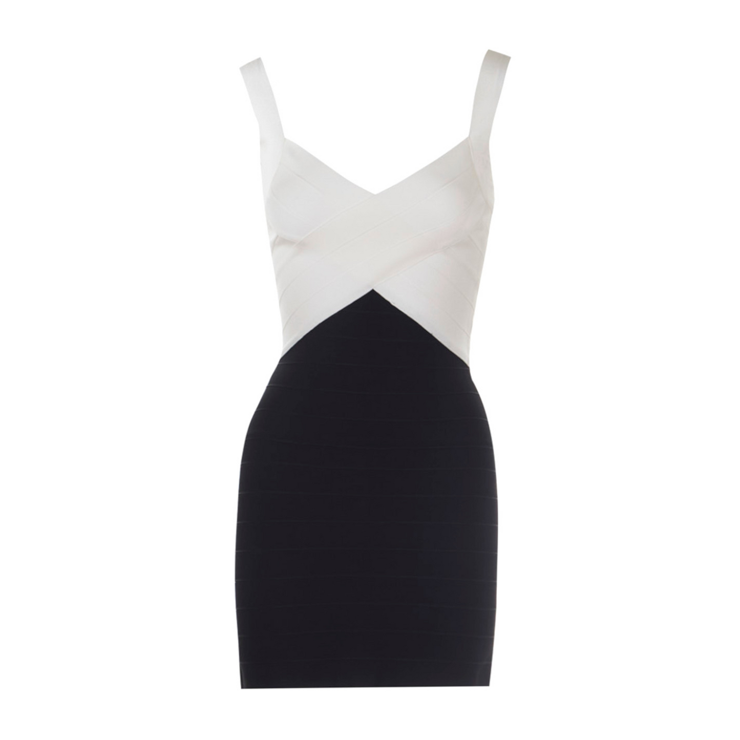 Color Block Dress Black White