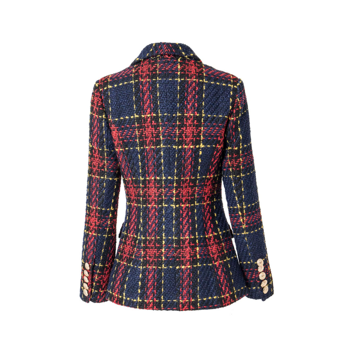 Long Sleeve Blazer Red Blue