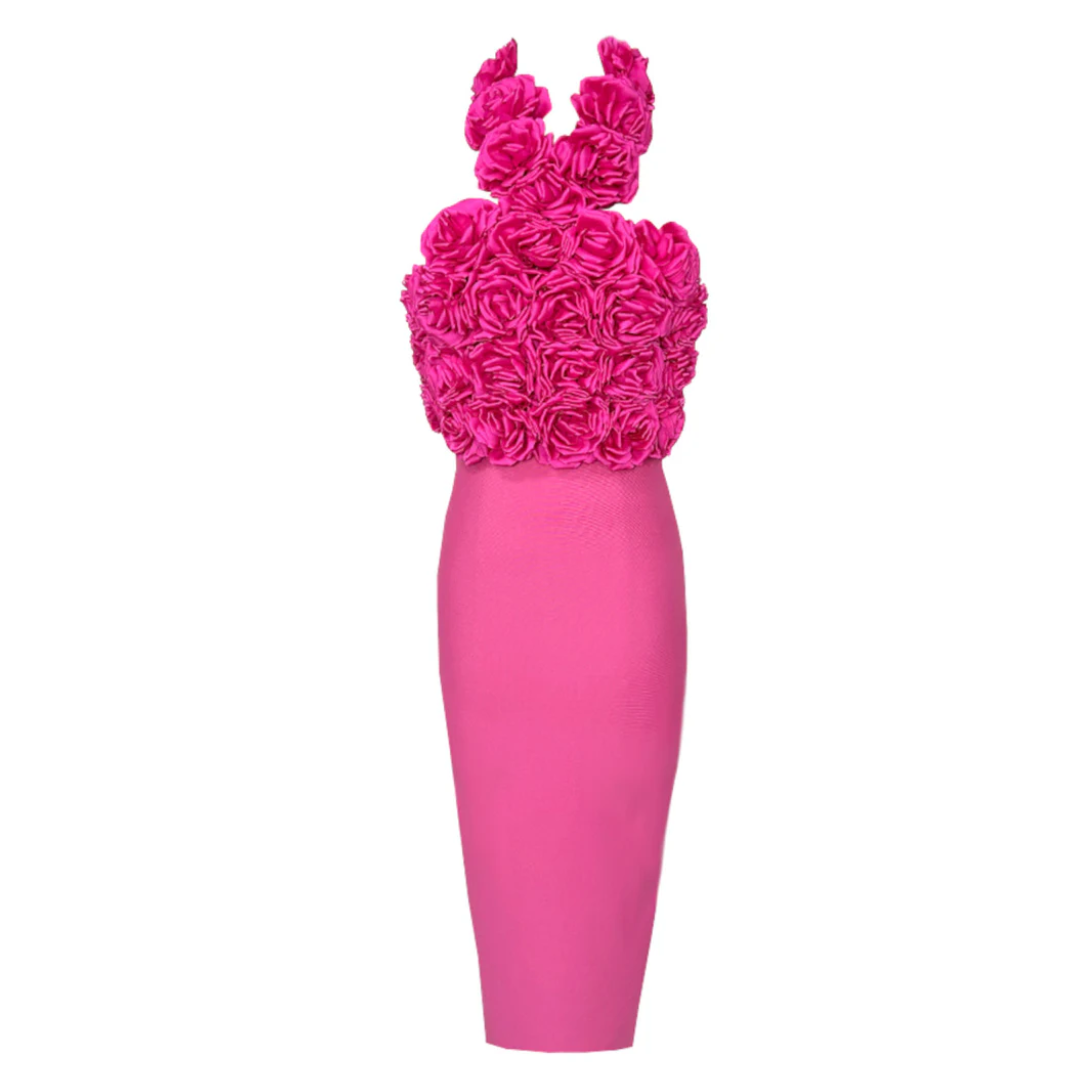 Halter Floral Midi Dress HV1996