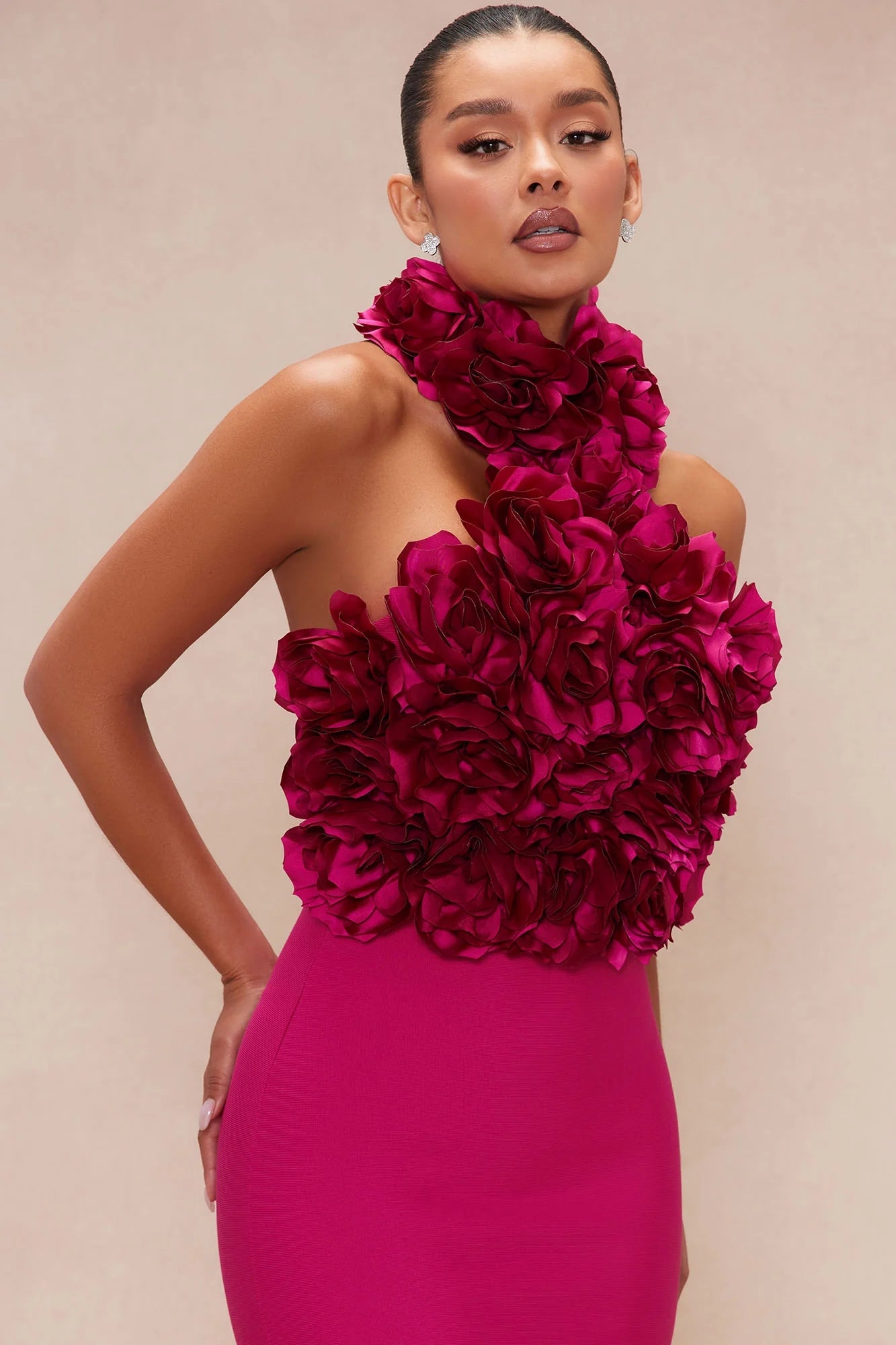Halter Floral Midi Dress HV1996