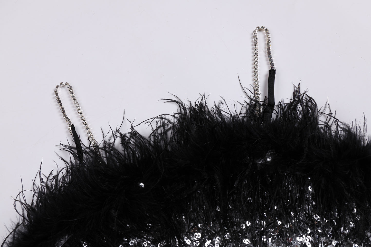 Feather Detail Sequin Midi Dress Pink White