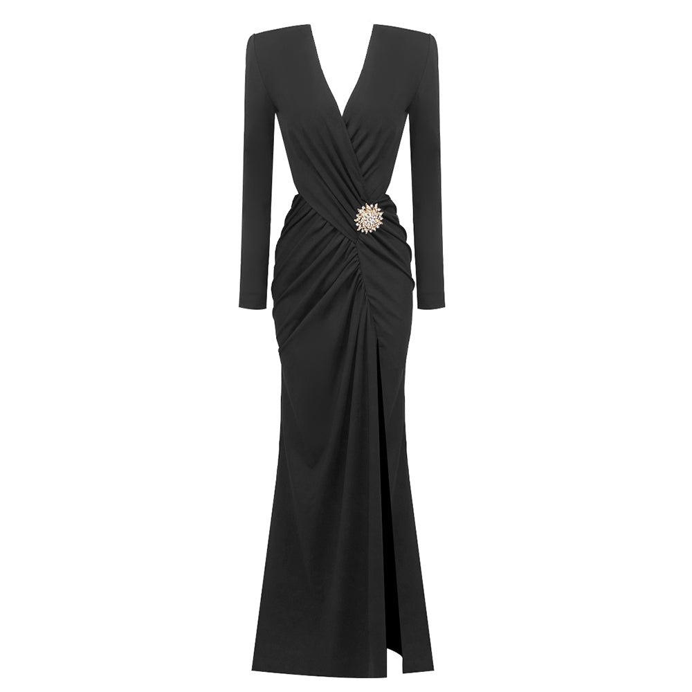 Long Sleeve Draped Maxi Dress HV9538
