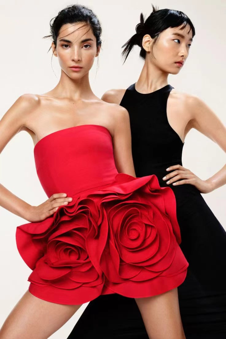 Strapless Flower Detail Dress HV