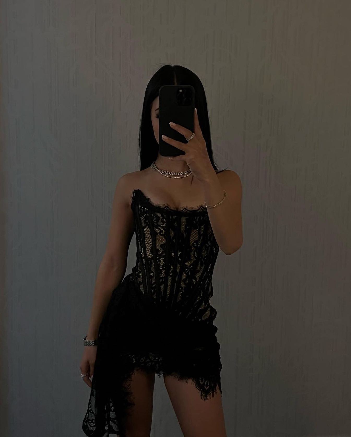 Strapless Lace Corset Dress HV9890