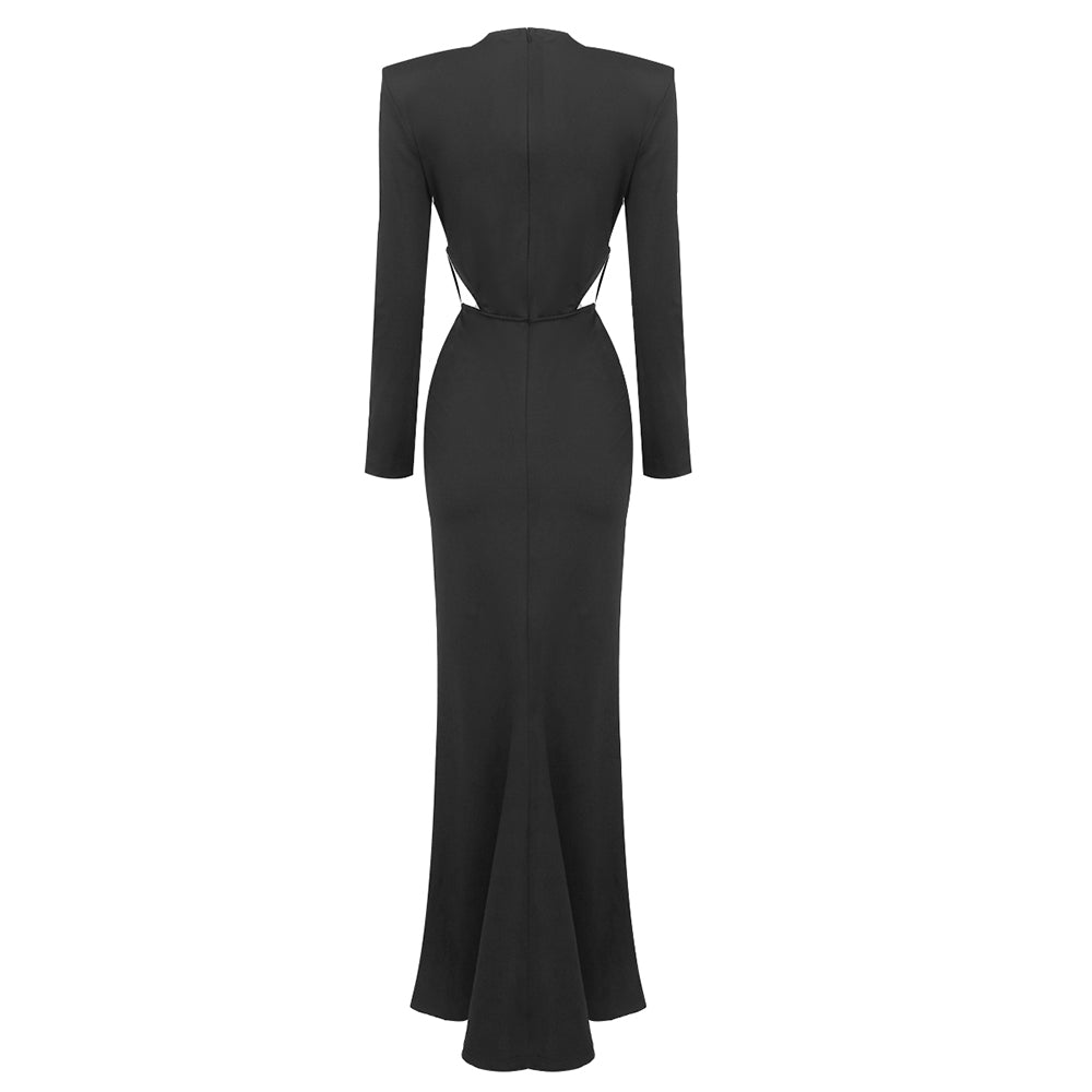 Long Sleeve Draped Maxi Dress HV9538