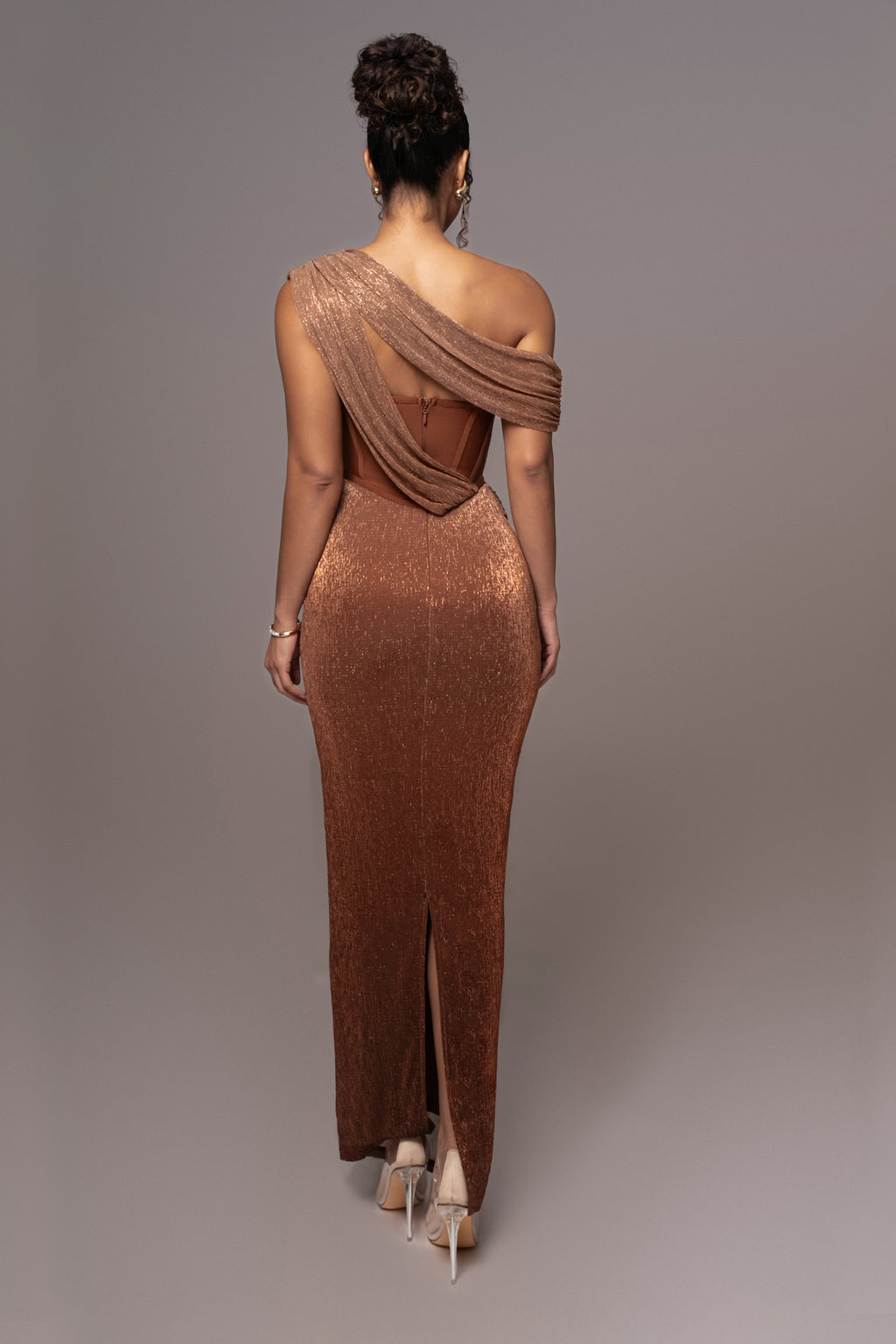 Draped Strapless Corset Maxi Dress HV1387