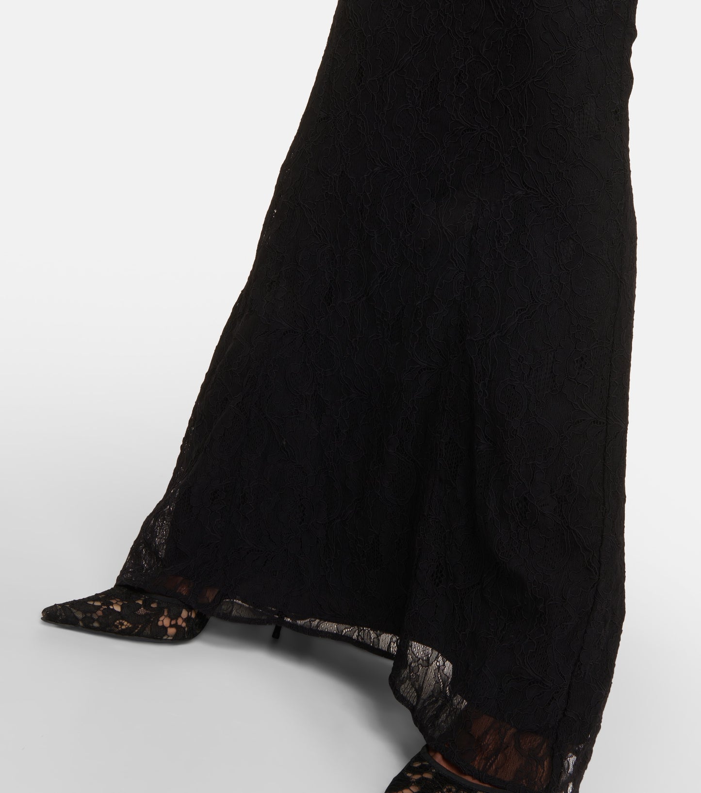 Strapless Lace Corset Two Piece Maxi Dress Black HV1056